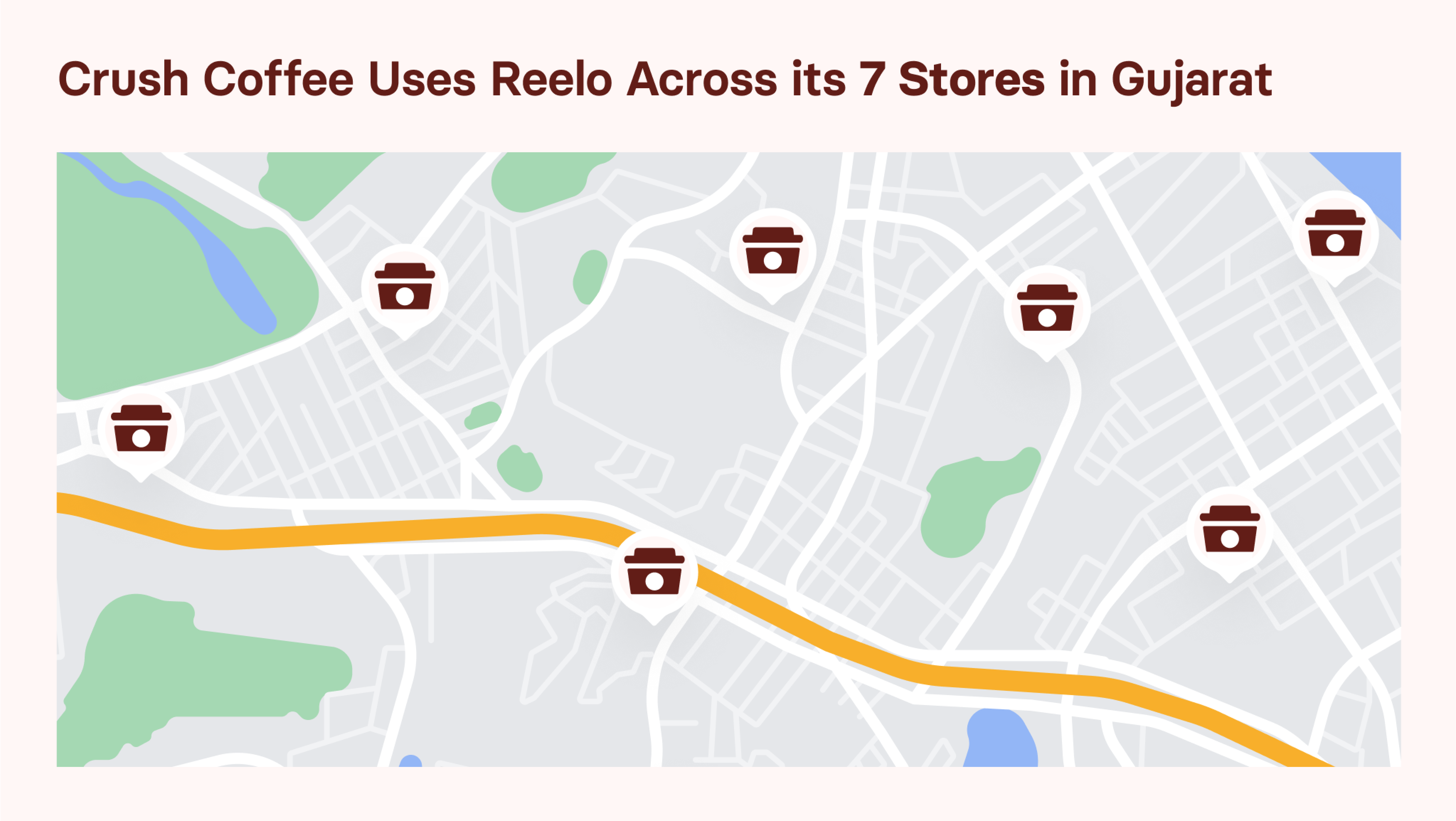 Crush Coffee uses Reelo in 7 stores